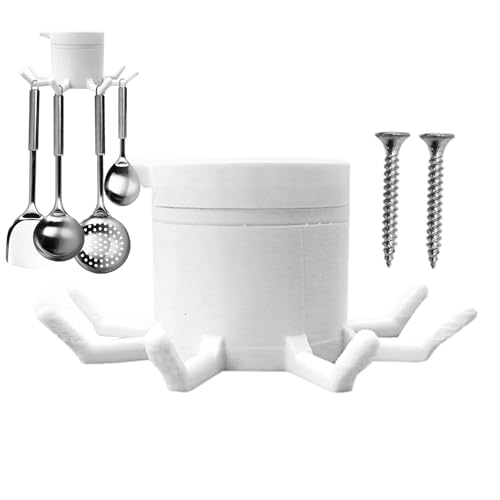 Kitchen Utensil Hanger, Rotating Hook Rack Under Cabinet, Space-Saving Kitchenware Holder to Your Towel, Spatula, Spoon, Chopping Board, Bag, Key, Ideal for Bathroom, Bedroom, Pantry, Cooking Space Kitchen Utensil Hanger, Rotating Hook Rack Under Cabinet, Space-Saving Kitchenware Holder to Your Towel, Spatula, Spoon, Chopping Board, Bag, Key, Ideal for Bathroom, Bedroom, Pantry, Cooking Space von Zqkimzi