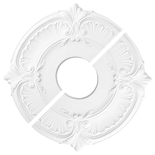 Split Ceiling Medallion, Ceiling Fan Cover Plate, Elegant Adhesive Trim for Indoor Lighting Fixture Gaps in Study Bedroom Library Restaurant School Décor, White, 240g Split Ceiling Medallion, Ceiling Fan Cover Plate, Elegant Adhesive Trim for Indoor Lighting Fixture Gaps in Study Bedroom Library Restaurant School Décor, White, 240g von Zqkimzi
