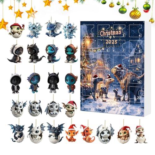 Zqkimzi 2025 Weihnachts-Countdown-Kalender – Countdown-Kalender mit 24 -Anhängern, 2D-flache saisonale Szenen-Requisiten für Freunde, Studenten, Teenager, Erwachsene, Familie von Zqkimzi