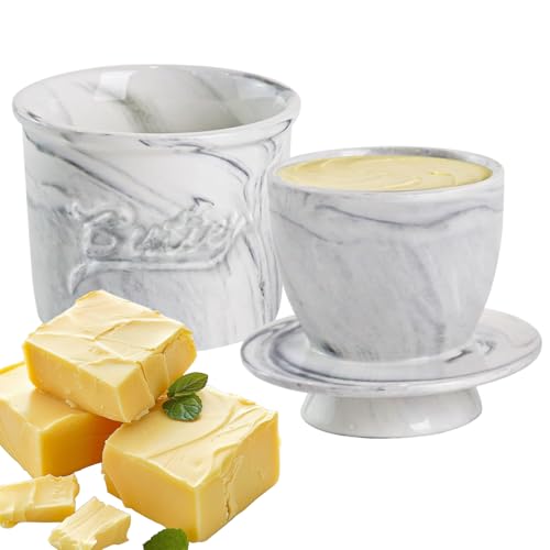 Zqkimzi Butter Crock | Keramischer Butterbewahrer Mit Deckel - Küchenzubehör Für Theke Party Brunch Picknick Familienessen Feiertage von Zqkimzi