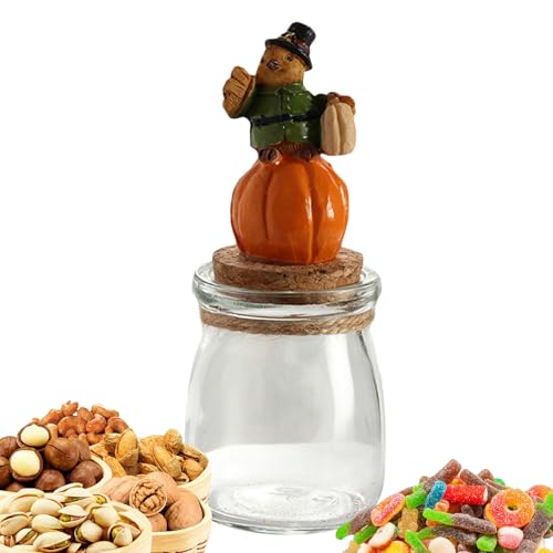 Zqkimzi Halloween Süßigkeitenglas - Aufbewahrungsdosen Für Lebensmittel | Lustige Süßigkeitenbox Für Esstisch Spukhaus Kaminsims Schlafzimmer von Zqkimzi