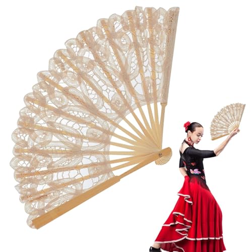 Zqkimzi Handfächer für Frauen, faltbar, Spitzenfächer | Tanzfächer faltbar - Dekorative Spitzenfächer mit Rippen für Auftritte, Tanz, Hochzeit, Kirche, Party und Geschenk Zqkimzi Handfächer für Frauen, faltbar, Spitzenfächer | Tanzfächer faltbar - Dekorative Spitzenfächer mit Rippen für Auftritte, Tanz, Hochzeit, Kirche, Party und Geschenk von Zqkimzi