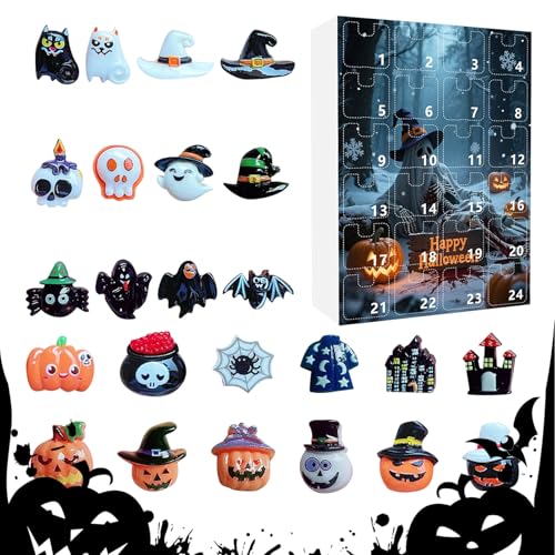 Zqkimzi Horror Countdown Kalender - Grusel Statuen Deko Für - 24-tägige Advent Halloween Statuen Kunstharz Figuren Für Kamin Kaminbank Fensterbank Party Deko von Zqkimzi