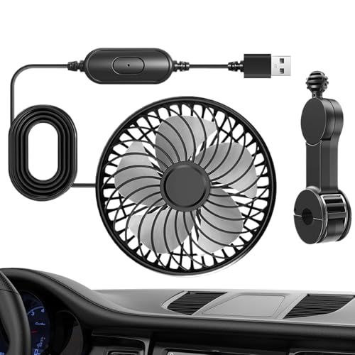 Zqkimzi USB Auto Ventilator Rücksitz LKW Rücksitz Kopfstütze Kühler Ventilator mit 3 Geschwindigkeiten, Leise Einstellbare Automotive Klimaanlage Kühlgerät für Limousine Fahrzeug Van Auto RV Reisen von Zqkimzi