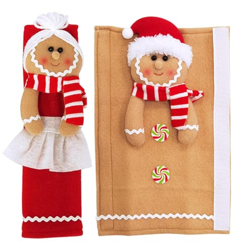 Zqkimzi Weihnachtliche Schrankknauf-Abdeckungen, wiederverwendbar, Weihnachtstürgriff-Abdeckungen – Handschuhknaufschutz, niedliche, lebendige Dekoration für Küche, Zuhause, Mikrowelle, Schränke von Zqkimzi