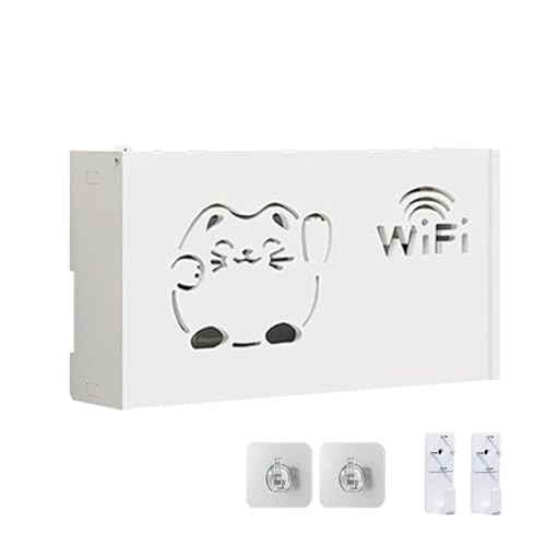 Zqkimzi Wifi Router Aufbewahrungsbox Wandmontage Router Hider Box ohne Bohren Router Rack Platzsparende Wifi Box Router Organizer für Zuhause Multifunktionale Aufbewahrungslösung für Router und von Zqkimzi