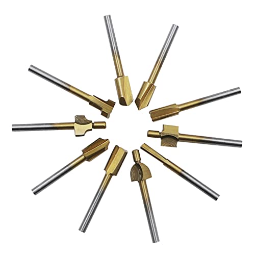 10pcs/Set Shanks Mahlen Cutter Router Bit Set Holzschneider Carbides Shanks Mühle Holzbearbeitungsgravur Rotationswerkzeuge von Zqxnt