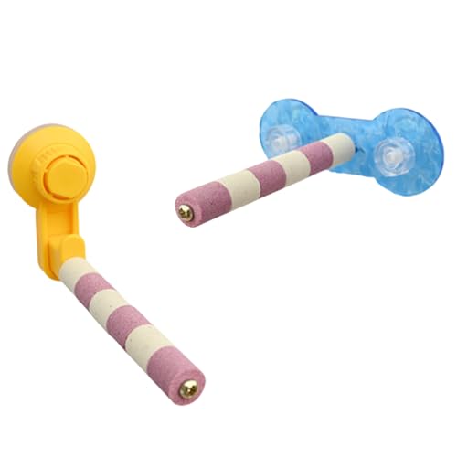 Zqxnt 2Pack Tragbare Sittiche Schleifstock Training Spielzeug Starker Saugnapfbecher Für Fenster Oder Auto Verwenden Sittiche Schleifstock von Zqxnt