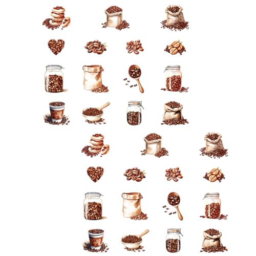 30 Blätter Dekorative Aufkleber Laptop Kleber Kaffeehaus Serie Für Journaling Scrapbooking von Zqxnt