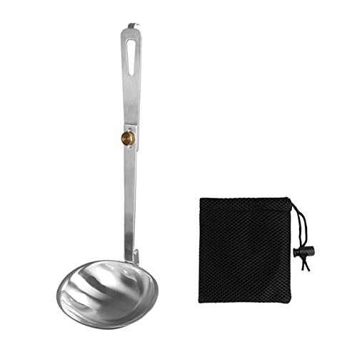 304 Edelstahllöffel Suppe Ladle Camping Faltbare Suppe Ladle Outdoor Wanderung Picknie von Zqxnt