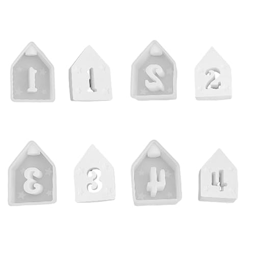 4pcs Haus Geformte Silikonformen Für Epoxidharz Kerzenkerzenhalter Home Dekoration Gips Silikonform Haus Nummer Candlestick Formen von Zqxnt