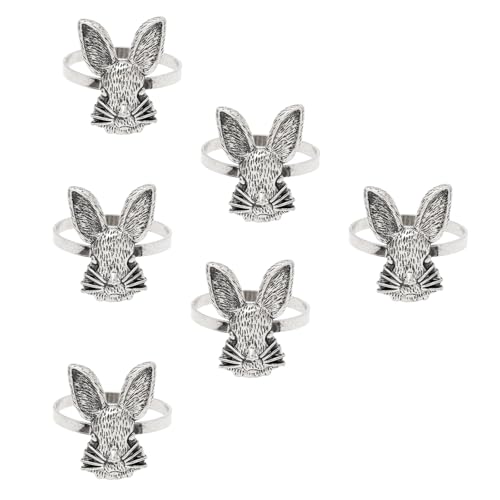 6pcs Elegante Kaninchen Einzigartige Kaninchen Darminterieter Ideal Für Bankette Und Frühlingstisch Dekore Legierende Legierungsdach von Zqxnt