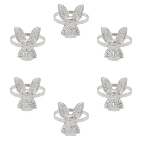 6pcs Elegante Kaninchen Einzigartige Kaninchen Darminterieter Ideal Für Bankette Und Frühlingstisch Dekore Legierende Legierungsdach von Zqxnt