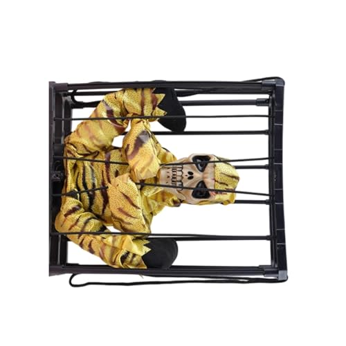 Animierter Skelett Cage Ornament Halloween Dekoration Abs Unheimliches Zuhause Für Den Innenraum Freien Freien Um Gruselige Skelett Käfiggespenst Zu Verwenden von Zqxnt