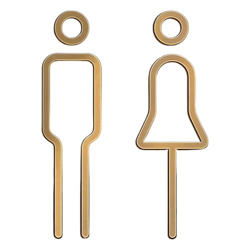 Elegantes Schwarzes Gold Badezimmerschild Resistenter Metalltoilettenplatte Einfaches Installieren Von Hoher Kontrast Für Dekorefeste Toilettenentürteller von Zqxnt