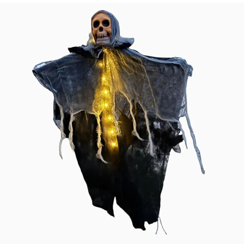 Glühende Schädelspesen Orament Halloween Skelett Hängende Mit Lichtern Für Heimspulen Und Feierlichkeiten Halloween Skelett Mit Leichter Hängeverzierung Für Partydekoration von Zqxnt