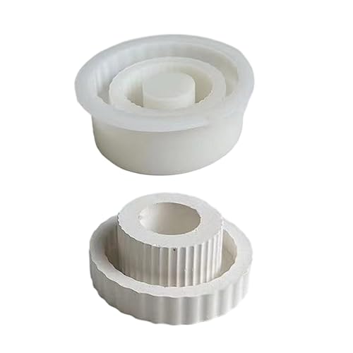 Harzguss Kerzenhalter Silikonform Streifen Glasur Rundform Für Epoxidkerkerhalter Familie Tischdekor Streifen Glaze Runde Schimmelpilze Für Epoxidharz von Zqxnt
