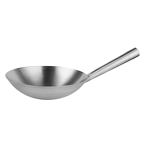 Küchenkochtopf Edelstahl Pfanne Kocher Wok Restaurant Chef Fritting Wok Pan Edelstahlmaterial von Zqxnt