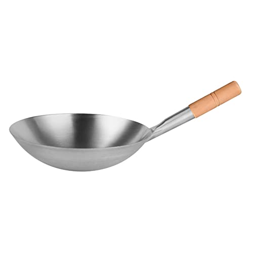Küchenkochtopf Edelstahl Pfanne Kocher Wok Restaurant Chef Fritting Wok Pan Edelstahlmaterial von Zqxnt