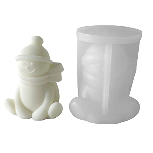 Niedliche Schneebeefige Silikonform Epoxidharzform Tisch Ornament Schimmel Kerzenpflaster Machen Sie Werkzeug Leicht Zu Reinigen Schneemann Silikonformen Für Epoxidharz. von Zqxnt
