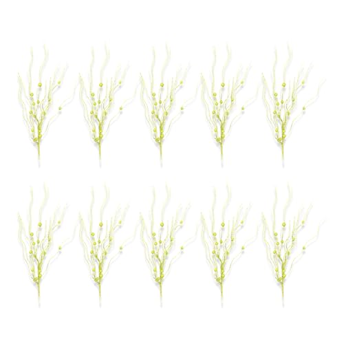 Packung Von 10 Realistischen Künstlichen Blumenstämmen Faux Getrockneter Zweig Glitzernde Zweige Für Weihnachtsdekoration Plastikpicks von Zqxnt