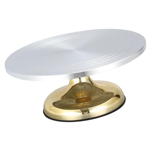 Rotierende Kuchenständer Nonslip Basis Für Stabilität Und Einfache Aluminiumlegierung Cupcake Plattentable Küchenzubehör Revolvierende Kuchen Plattentable von Zqxnt