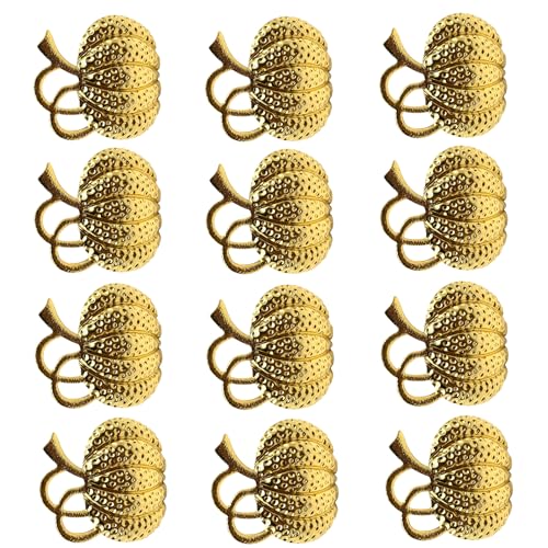Set Von 12 Maples Blatt/Kürbisform Gewebehalter Tabelle Decors Legierungstextur Für Hochzeitstisch Einstellung Einzigartiger Tischdekorationen von Zqxnt