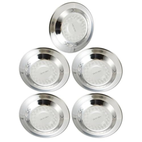 Set Von 5 304 Stahlstahl Teller Runden Metallstich Set Servierteller Geeignet Für Haus Und Küchenmetallschale Set Geeignet von Zqxnt