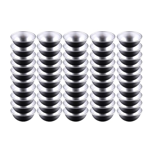 Set Von 50 Kleinen Halbkreisförmigen Kuchenformen Backform Aluminiumlegierung Dessert Formen Kreative Mousses Backwares Silber Backformen von Zqxnt