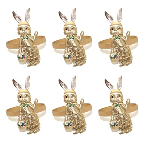 Set Von 6 Einzigartigen Easters Kaninchen Mit Easters Kaninchen Designs Für Einzigartige Tischeinstellung Und Feiern Hochwertige Metall von Zqxnt