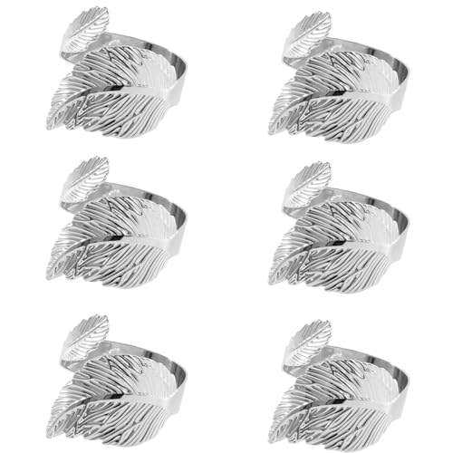 Set Von 6 Praktischen Metall Serviettenringen Mit Goldenen Oder Silbernen Blatttextur Robuste Serviettenschnallen Für Stilvolle Tischeinstellungen Dekorative Set Von 6 Praktischen Metall Serviettenringen Mit Goldenen Oder Silbernen Blatttextur Robuste Serviettenschnallen Für Stilvolle Tischeinstellungen Dekorative von Zqxnt