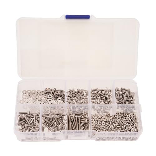 Set Von 660 Stahlschrauben Und Unterlegscheiben Set 2 Mm Schraubenmutter & Waschmaschinen Sortiment Sechskantbuchse Für Verschiedene Anwendungen Sortiment Set Von 660 Stahlschrauben Und Unterlegscheiben Set 2 Mm Schraubenmutter & Waschmaschinen Sortiment Sechskantbuchse Für Verschiedene Anwendungen Sortiment von Zqxnt