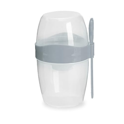Spill Proof Salat Cup Set Mit Löffel Tragbarer Doppelschicht Frühstückssalat Tassen Haferflocken von Zqxnt