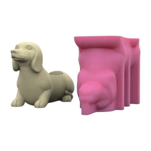 Sukkulente Pflanzerformen Vase Formen Dackel Hundeform Blumenpot Formen Epoxidharzform Stiftspeicherhalter Formen von Zqxnt