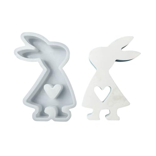 Tierische Harze Formen Kerzenform Herz Kaninchen Silikonform Handgefertigte Seife Schimmel von Zqxnt