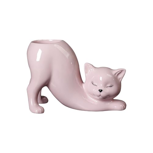Zqxnt 1. Handgefertigter Keramikkätzchen Pflanzer Für Kakten Home Desk Decor Innengarten Für Mutter Büro Keramik Pflanzer Schreibtisch Dekoration von Zqxnt