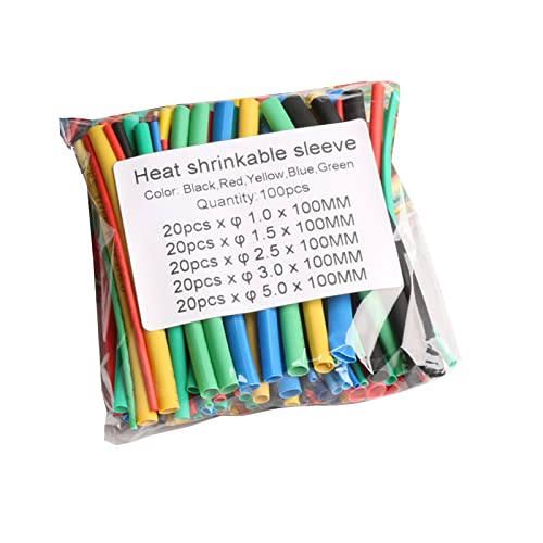 Zqxnt 100pcs Schrumpfschlauch Wire Wrap Kabelhülse Sortimentsverhältnis 2:1 Elektrischer Isolierschlauch Schnelle Schrumpfung von Zqxnt