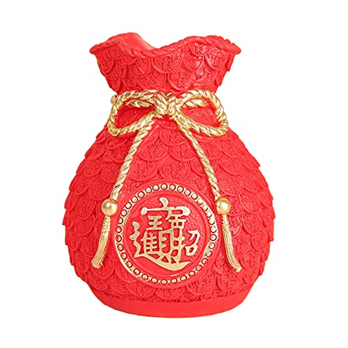 Zqxnt Chinesische Fu Vase Fu Eimer Metall Blumenkinder Desktop Orament Für Home Festival Hochzeitsdekoration Requisiten Vase von Zqxnt