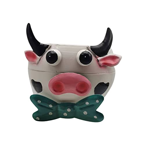 Zqxnt Für Kreative Metallblumen Blüten Pot Süße Kuh Für Katzenhund Frosch Pflanzer Metall Blumentopfhalter von Zqxnt