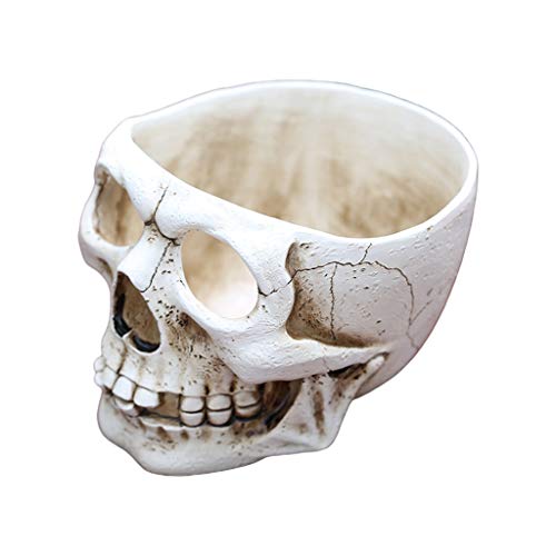 Zqxnt Harzschädel Für Kopfförmige Blumenköpfe Pflanzer Behälter Ornamente Großer Blumenpot Garten Home Office Schreibtisch Dekoration Topf von Zqxnt