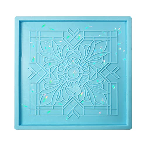Zqxnt Holographische Harzform Tablett Form Square Silikonform Für Office Party Home Dekoration Kunsthandwerk Ornamente Rolling Tablett Schimmel von Zqxnt