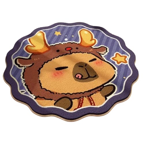 Zqxnt Schöne Bademattenmatte Cartoon Print Weihnacht Teppich Floormat Eingangsfußblock Für Badezimmer Und Hausdekoration Capybara Teppich von Zqxnt