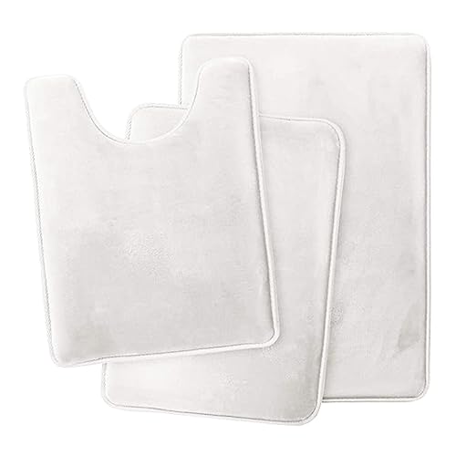 Zqxnt Set Von 3 Badezimmer Teppichen Memory Foam Bad Matte Nonslip Toilettenmatten Super Absorbierende U Förmige Fußpolster Teppiche Waschung von Zqxnt