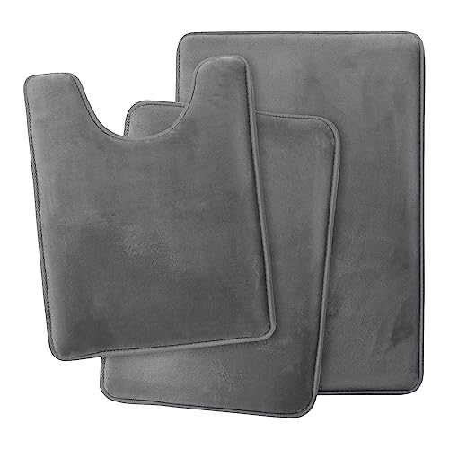 Zqxnt Set Von 3 Badezimmer Teppichen Memory Foam Bad Matte Nonslip Toilettenmatten Super Absorbierende U Förmige Fußpolster Teppiche Waschung von Zqxnt