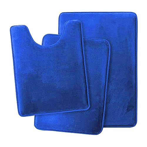 Zqxnt Set Von 3 Badezimmer Teppichen Memory Foam Bad Matte Nonslip Toilettenmatten Super Absorbierende U Förmige Fußpolster Teppiche Waschung von Zqxnt