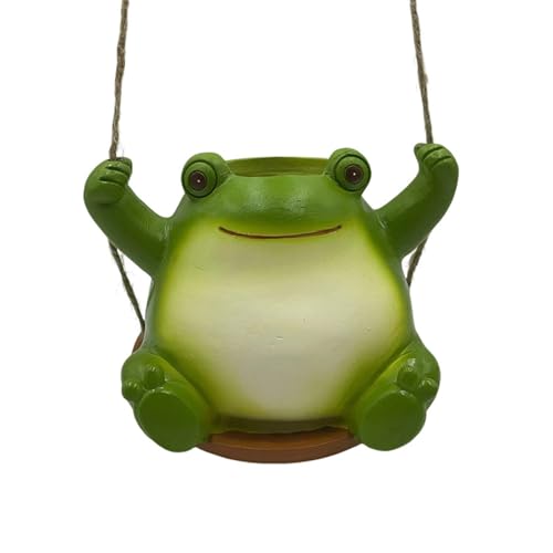 Zqxnt Swing Frog Hänge Pflanzer Für Innen Freien Pflanze Süße Schwingpflanztöpfe Hänge Blumen Töpfe Frosch Pflanzer Töpfe von Zqxnt