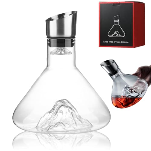 Zrfjfgksw Mommas Kitchen Wine Decanter, Revella Wine Decanter, Revella Crystal Clear Wine Decanter, Red Wine Carafe with Iceberg Falls Decanter, Crystal Clear Wine Decanter with Aerator (Transparent) von Zrfjfgksw