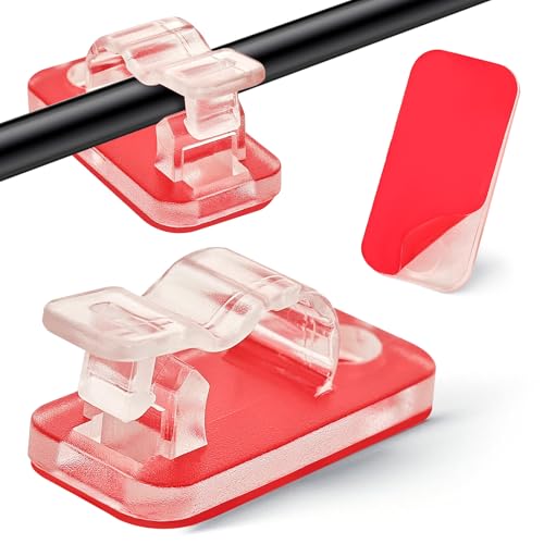 100 Stück Selbstklebende Kabelhalter, Kabelclips, Selbstklebend oder Lochen, Kabelhalter Wand für Netzkabel, USB Ladekabel, Kabelmanagement, Kabelbefestigung Lichterkette von Zroden