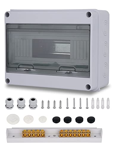 Sicherungskasten Aufputz Verteiler, Verteilerkasten Aufputz ip65 1-reihig für 12 Module, mit Zubehör, Kleinverteiler für Gärten, Famiglia, Feuchtraum von Zroden