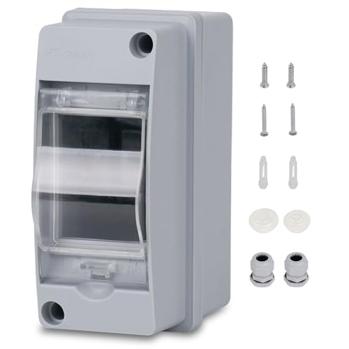 Sicherungskasten Aufputz Verteiler, Verteilerkasten Aufputz ip65 1-reihig für 2 Module, mit Zubehör, Kleinverteiler für Gärten, Famiglia, Feuchtraum von Zroden